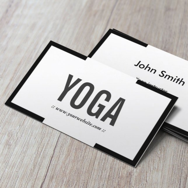 Carte De Visite Instructeur de Yoga Modern Bold Border Professionn (Créateur téléchargé)