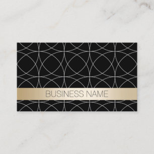 Carte De Visite Instructeur de yoga moderne Black & Gold Géométriq