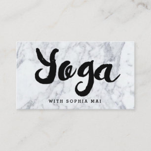Carte De Visite Instructeur de Yoga moderne et tendance en marbre