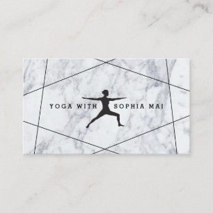 Carte De Visite Instructeur de Yoga moderne et tendance en marbre