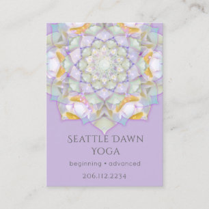 Carte De Visite Instructeur de yoga moderne Mandala Lotus Blanc