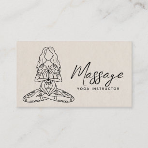 Carte De Visite Instructeur de Yoga moderne Script Yoga