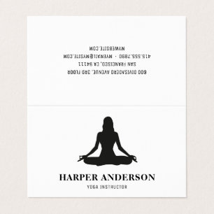 Carte De Visite Instructeur de yoga moderne   Silhouette noire min