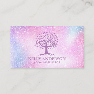 Carte De Visite Instructeur de yoga Parties scintillant Pastel mod