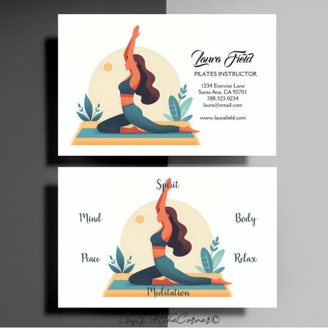 Carte De Visite Instructeur de Yoga Pilates (Créateur téléchargé)