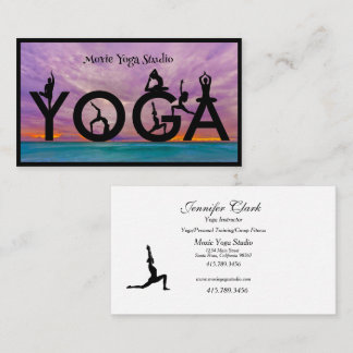 Carte De Visite Instructeur de Yoga Plusieurs Poses Uniques