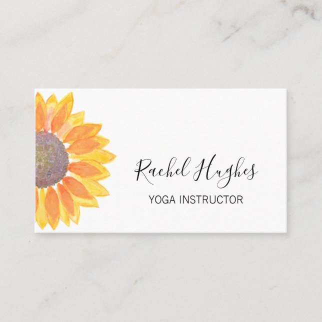 Carte De Visite Instructeur de yoga Tournesol (Devant)