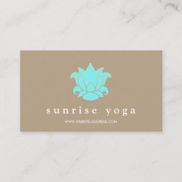 Carte De Visite Instructeur de Yoga Turquoise Moderne Bleu Lotus
