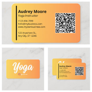 Carte De Visite Instructeur de yoga Yoga Studios Professionnel