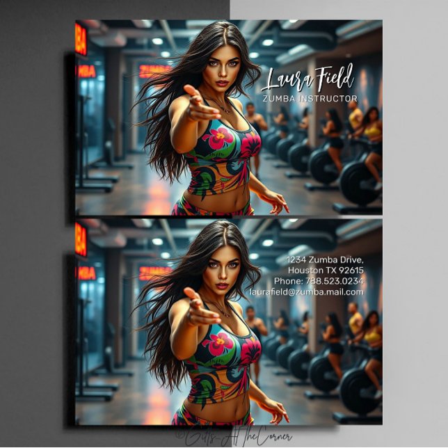 Carte De Visite Instructeur de zumba / Formateur personnel (Créateur téléchargé)