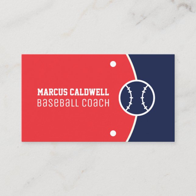 Carte De Visite Instructeur D'Entraîneur De Baseball Joueur (Devant)