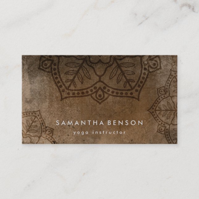 Carte De Visite Instructeur élégant de yoga de logo de fleur de (Devant)