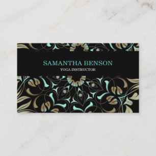 Carte De Visite Instructeur élégant de yoga de Lotus de bleu et
