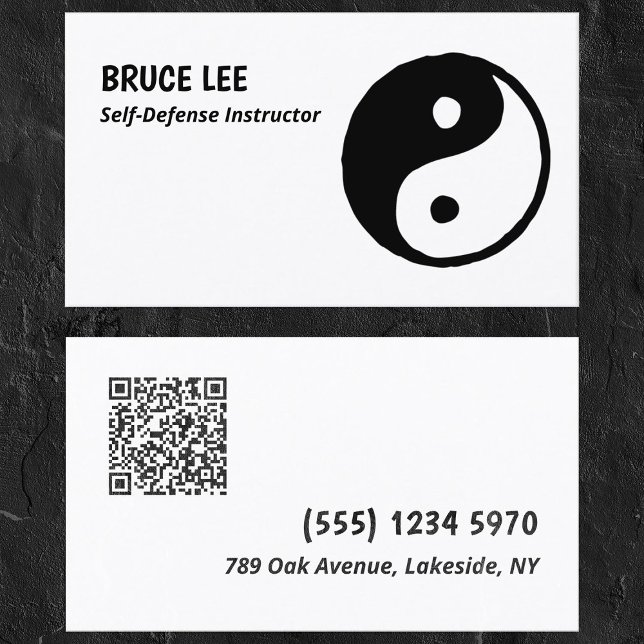 Carte De Visite Instructeur en arts martiaux QR personnalisé (Créateur téléchargé)