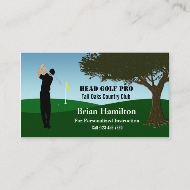 Carte De Visite Instructeur Golf Pro (Devant)