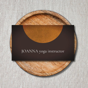 Carte De Visite Instructeur minimaliste Brown Orange Yoga