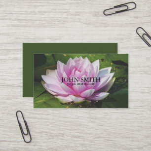 Carte De Visite Instructeur minimaliste moderne de Yoga Lotus Roug