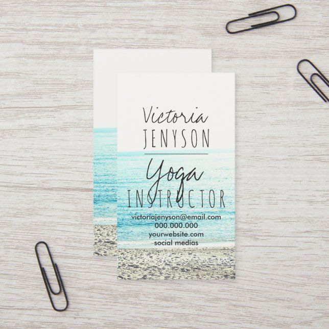 Carte De Visite Instructeur moderne de yoga de photographie de (Devant/Arrière en situation)