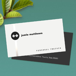 Carte De Visite Instructeur personnel Dumbbell Logo Fitness Instru