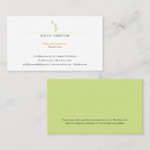 Carte De Visite Instructeur professionnel de tennis   Coach   Form