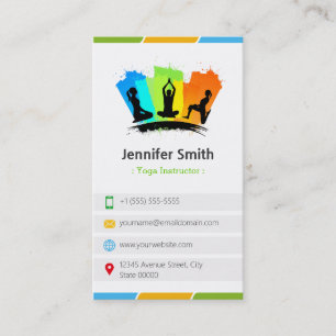 Carte De Visite Instructeur YOGA - Créatif coloré