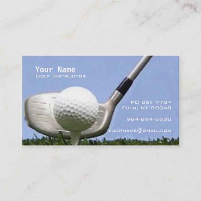 Carte De Visite Instruction de golf (Devant)