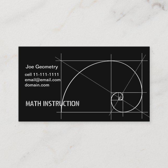 Carte De Visite Instruction de maths (Devant)