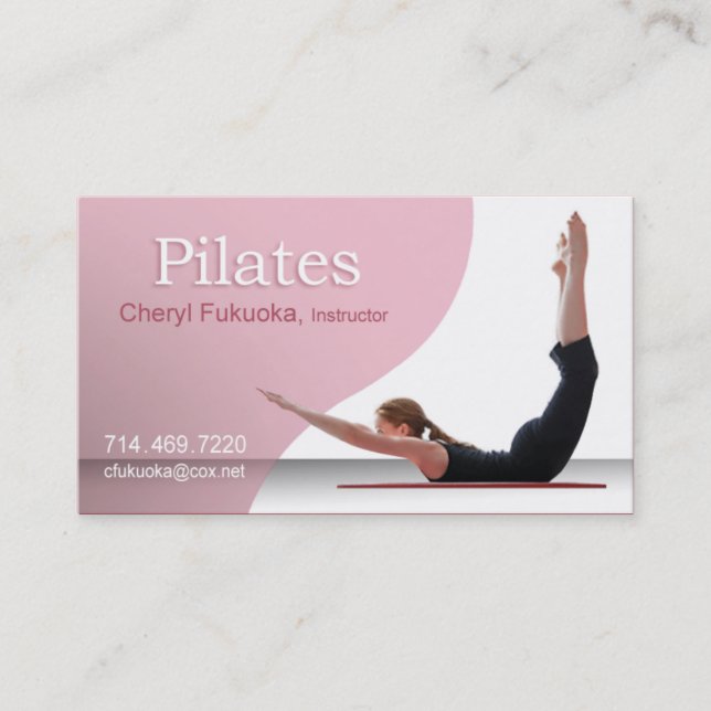 Carte De Visite Instruction de Pilates (pink) - coutume (Devant)