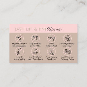 Carte De Visite Instruction de soins après traitement Pink pour li