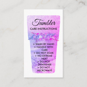 Carte De Visite Instruction d'entretien de la tasse tumbler imprim