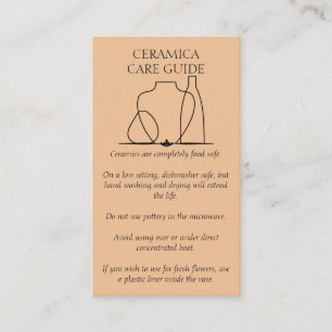 Carte De Visite Instruction d'entretien du vase en céramique noir