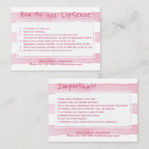 Carte De Visite Instructions d'application du distributeur de prod