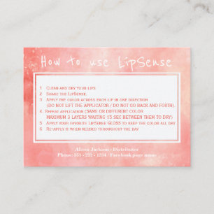 Carte De Visite Instructions d'application du distributeur de prod