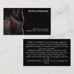 Carte De Visite Instructions de soins après tatouage