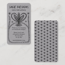 Carte De Visite INSTRUCTIONS DE SOINS Boho Whimsical Line Art Luxe