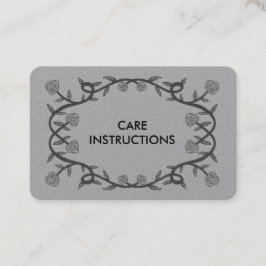 Carte De Visite INSTRUCTIONS DE SOINS Chic Elegant Rose Frame Luxe