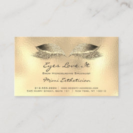 Carte De Visite Instructions de soins postérieurs Lashes Métal Ver