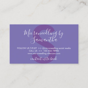 Carte De Visite Instructions de suivi de microneedling Purple Lila