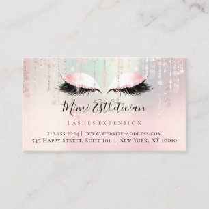 Carte De Visite Instructions de suivi Eyelash Pink Pearl Eyes