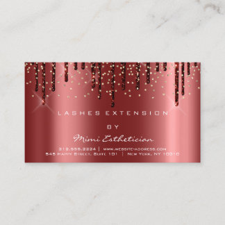 Carte De Visite Instructions de suivi Lash Bourgogne Confetti