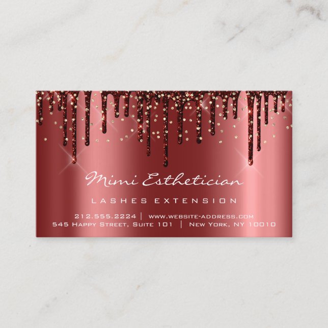 Carte De Visite Instructions de suivi Lash Burgundy Drivers Gold (Devant)