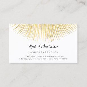 Carte De Visite Instructions de suivi Lash Gold White Minimalisme