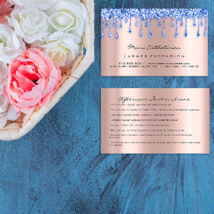 Carte De Visite Instructions de suivi Lash Rose Déchets maquillag