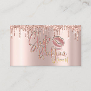 Carte De Visite Instructions de suivi Lash Rose Drips Logo Lips