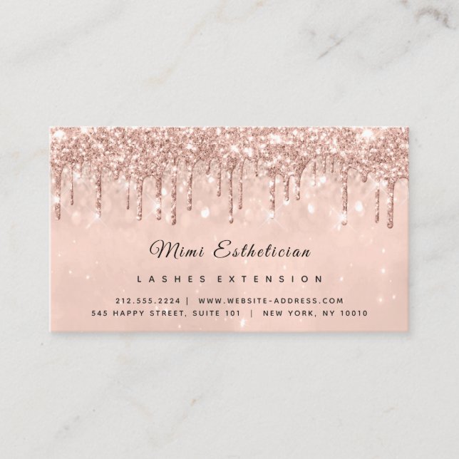 Carte De Visite Instructions de suivi Lash Rose Étincelle des gout (Devant)