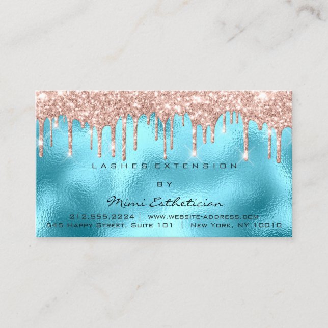 Carte De Visite Instructions de suivi Lash Rose Gold Drivers Ocean (Devant)