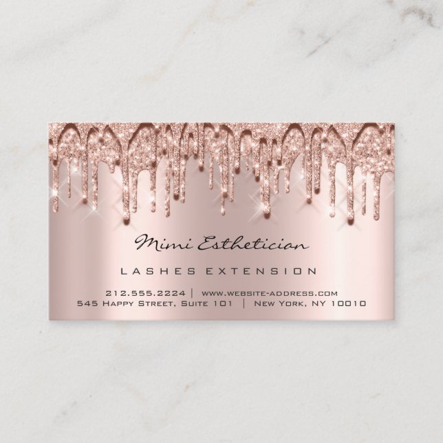 Carte De Visite Instructions de suivi Lash Rose Gold Drives 3D (Devant)