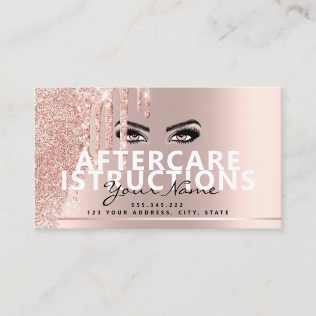 Carte De Visite Instructions de suivi Lash Rose Gold Drives Spark (Devant)