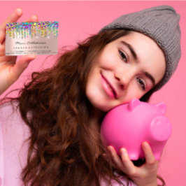 Carte De Visite Instructions de suivi Lash Rose Holographe Unicorn