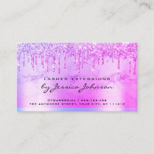 Carte De Visite Instructions de suivi Purple Glossy Parties scinti